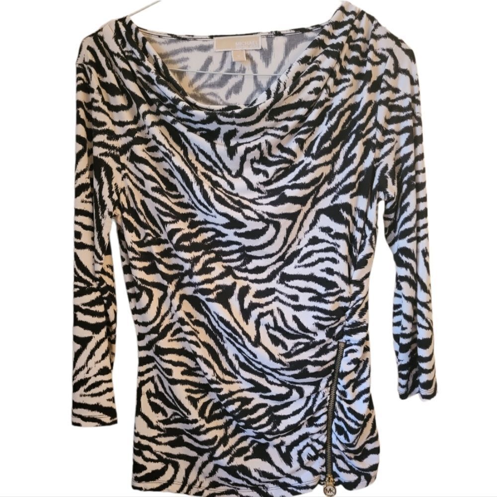 Michael Kors Zebra Print Shirt Size Medium